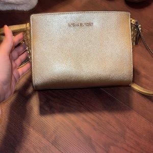 Michael kors gold studded cross body
